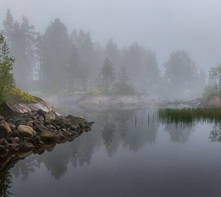 Столицу Карелии окутал необычный утренний туман: фоторепортаж