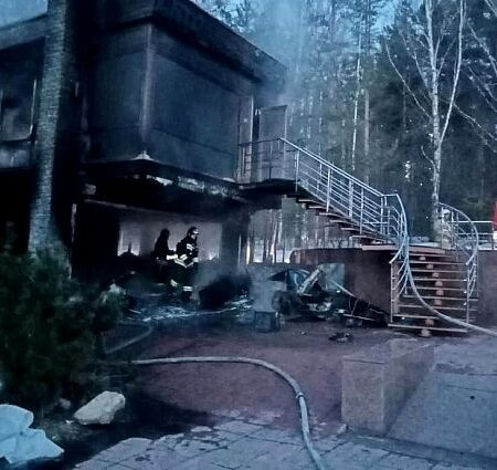 Опубликованы кадры масштабного пожара в Новосибирском зоопарке